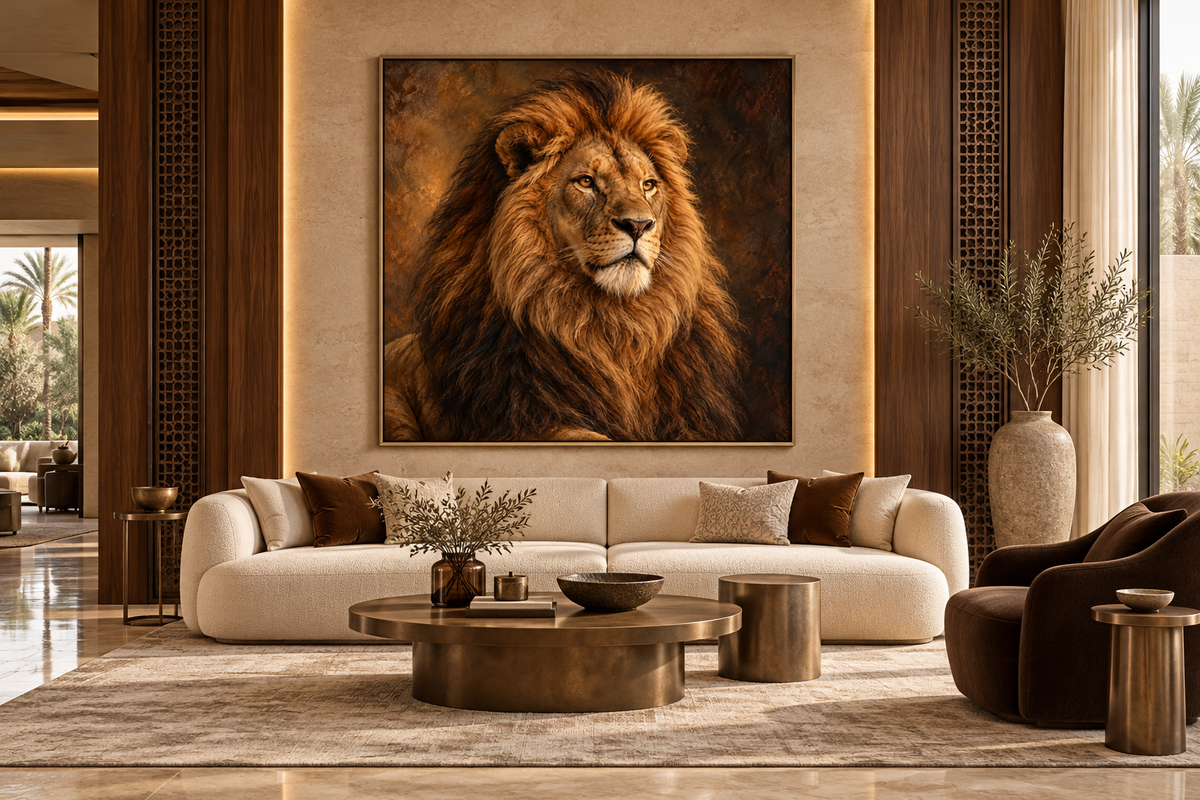 Wild Majesty — luxurious wildlife wall art collection featuring The Savannah Crown