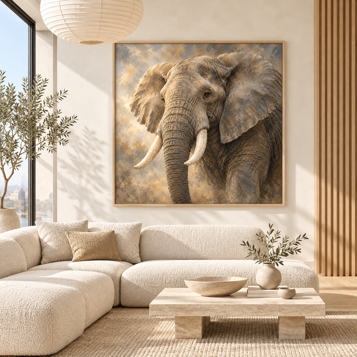 Elephant's Wisdom — interior presentation 1, MIORLUNE wall art