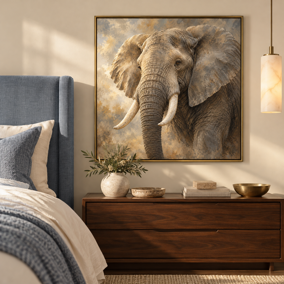 Elephant's Wisdom — interior presentation 2, MIORLUNE wall art