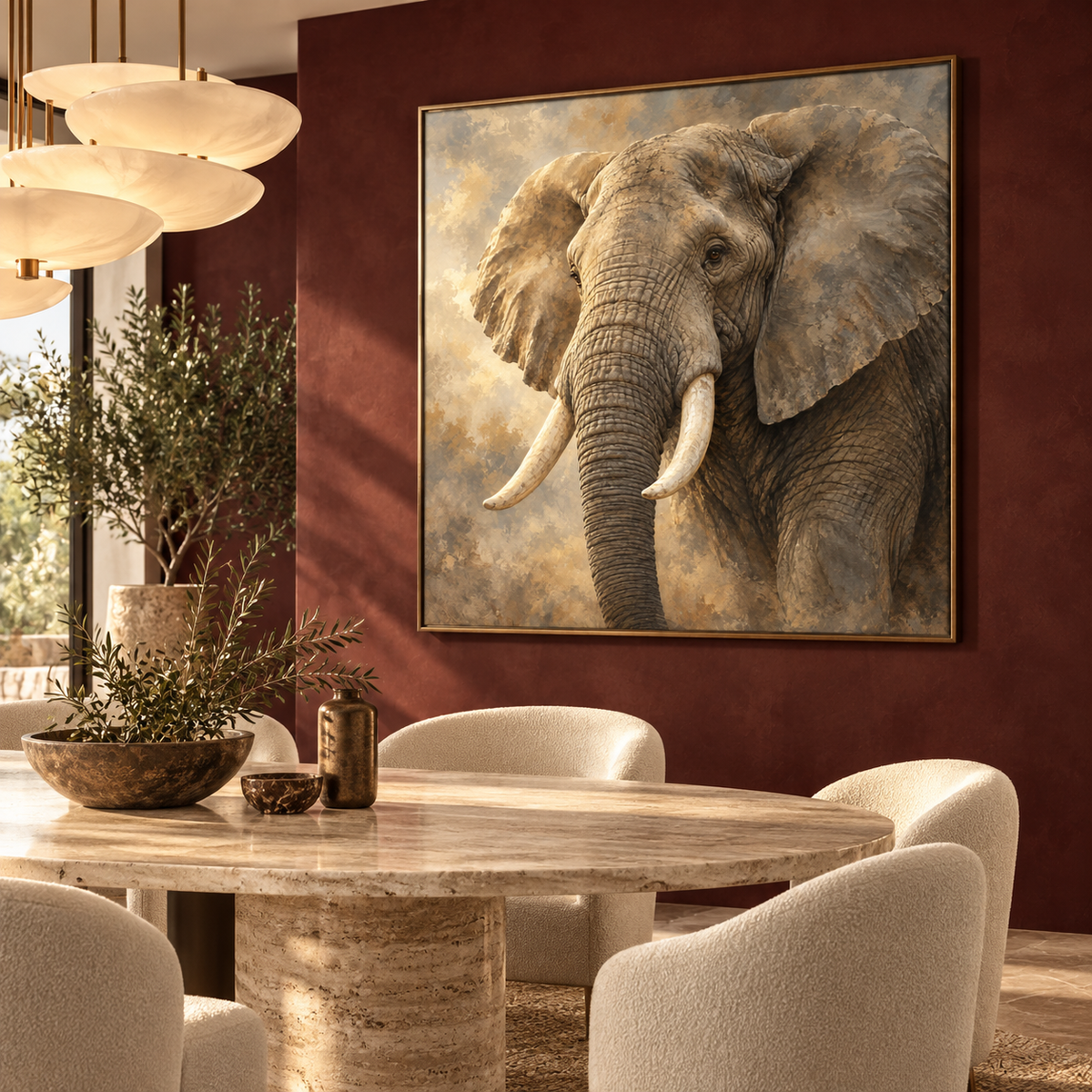 Elephant's Wisdom — interior presentation 3, MIORLUNE wall art