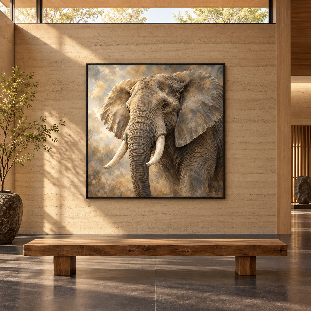 Elephant's Wisdom — interior presentation 4, MIORLUNE wall art