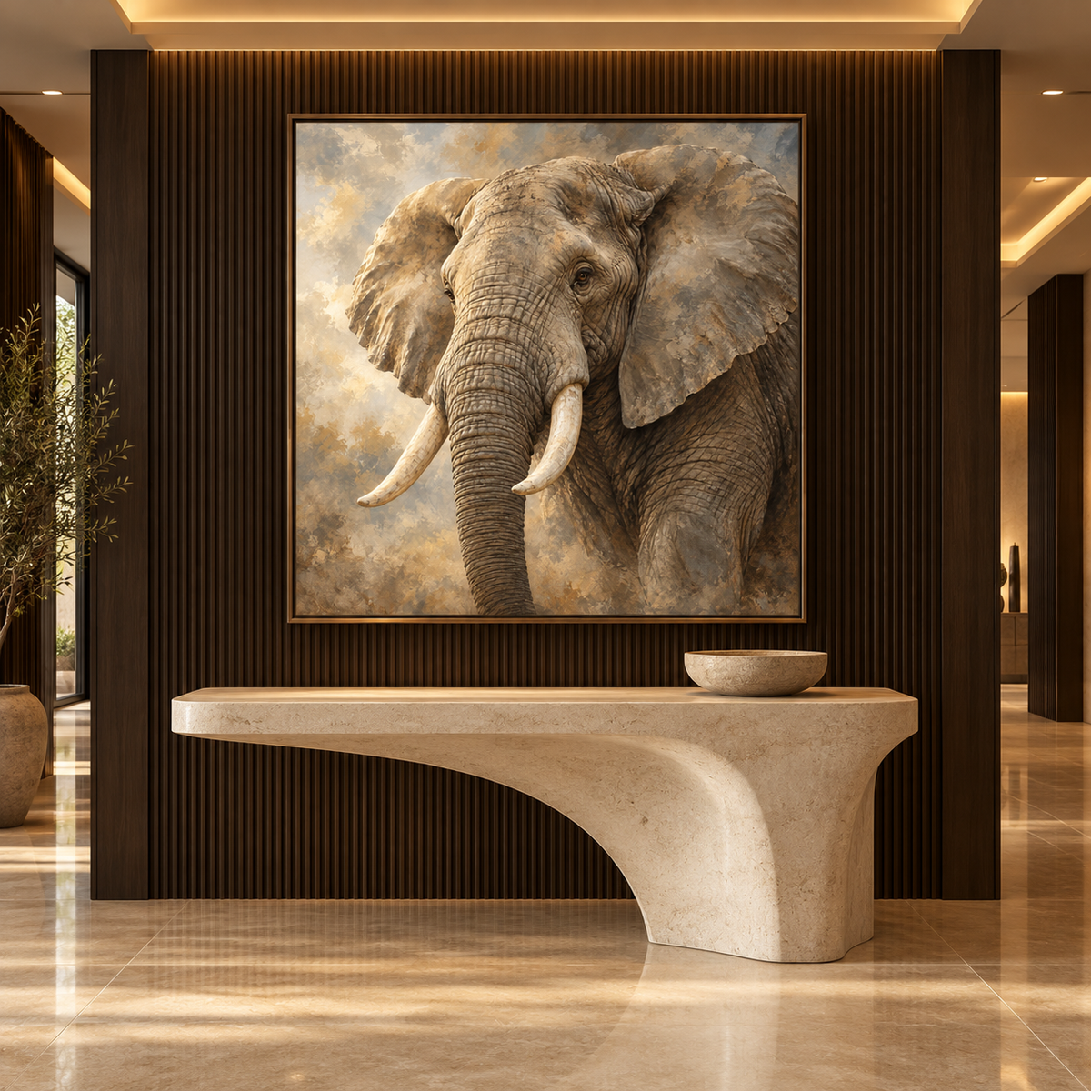 Elephant's Wisdom — interior presentation 6, MIORLUNE wall art