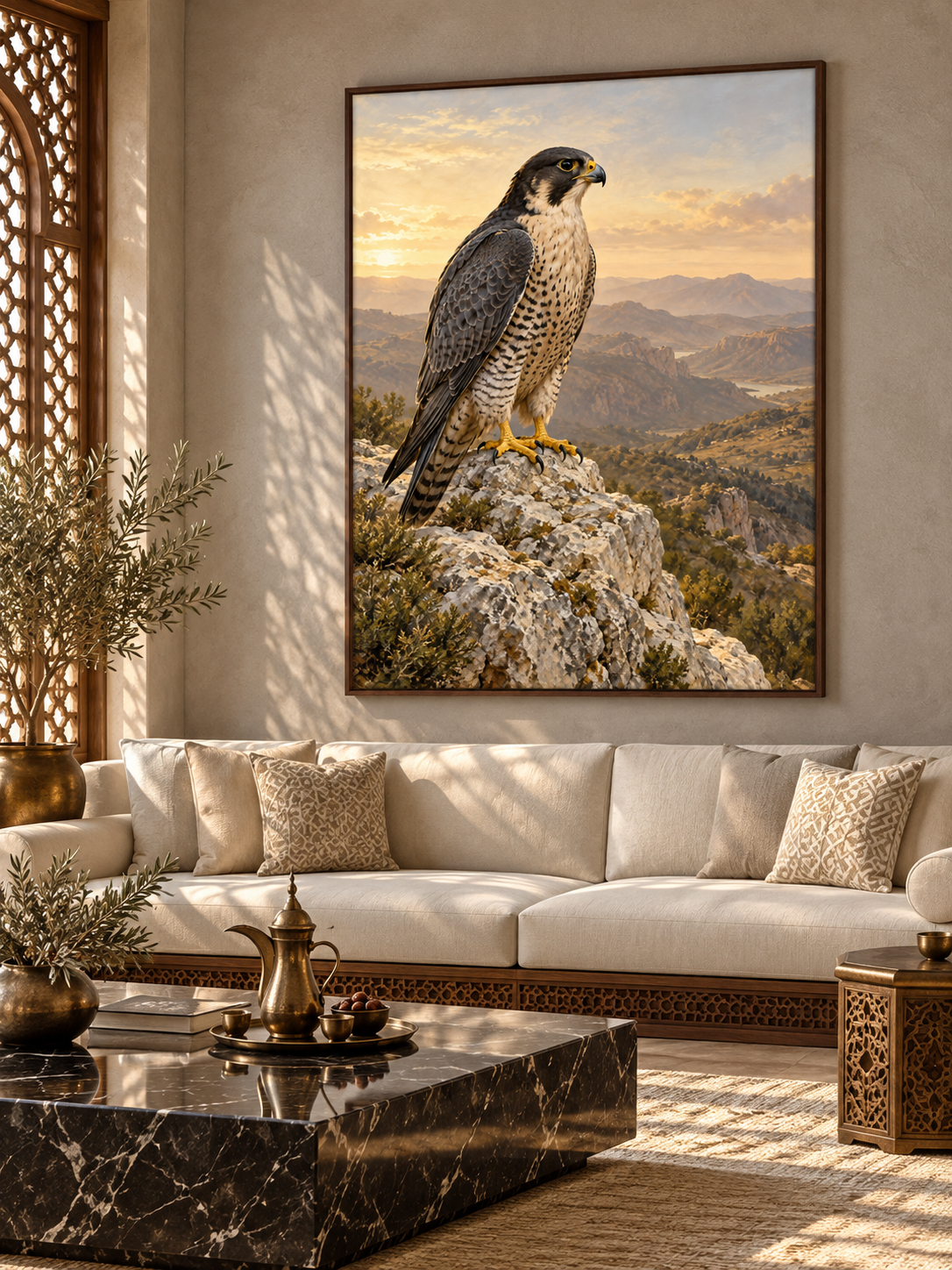 Falcon's Poise — interior presentation 1, MIORLUNE wall art