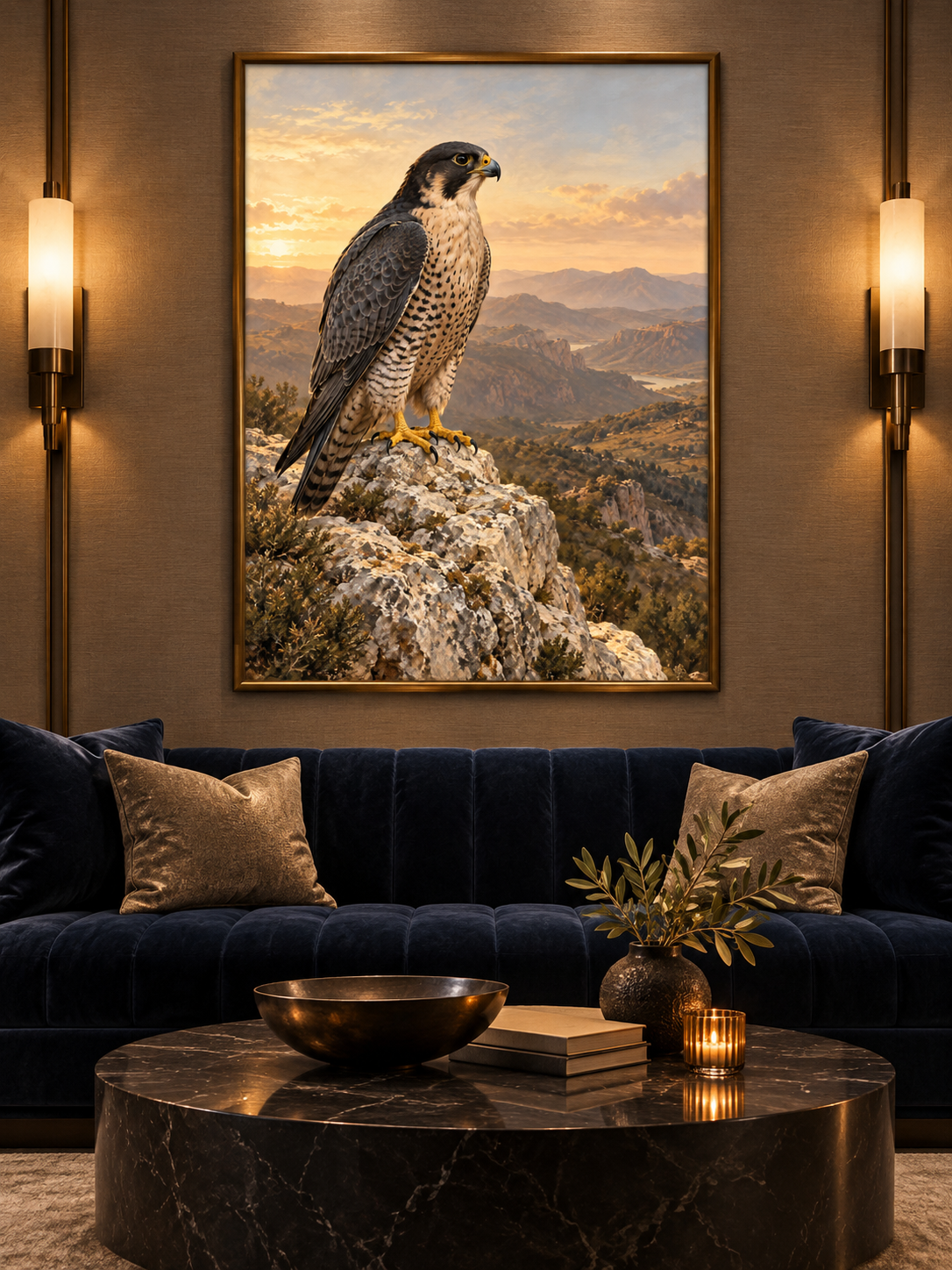 Falcon's Poise — interior presentation 7, MIORLUNE wall art