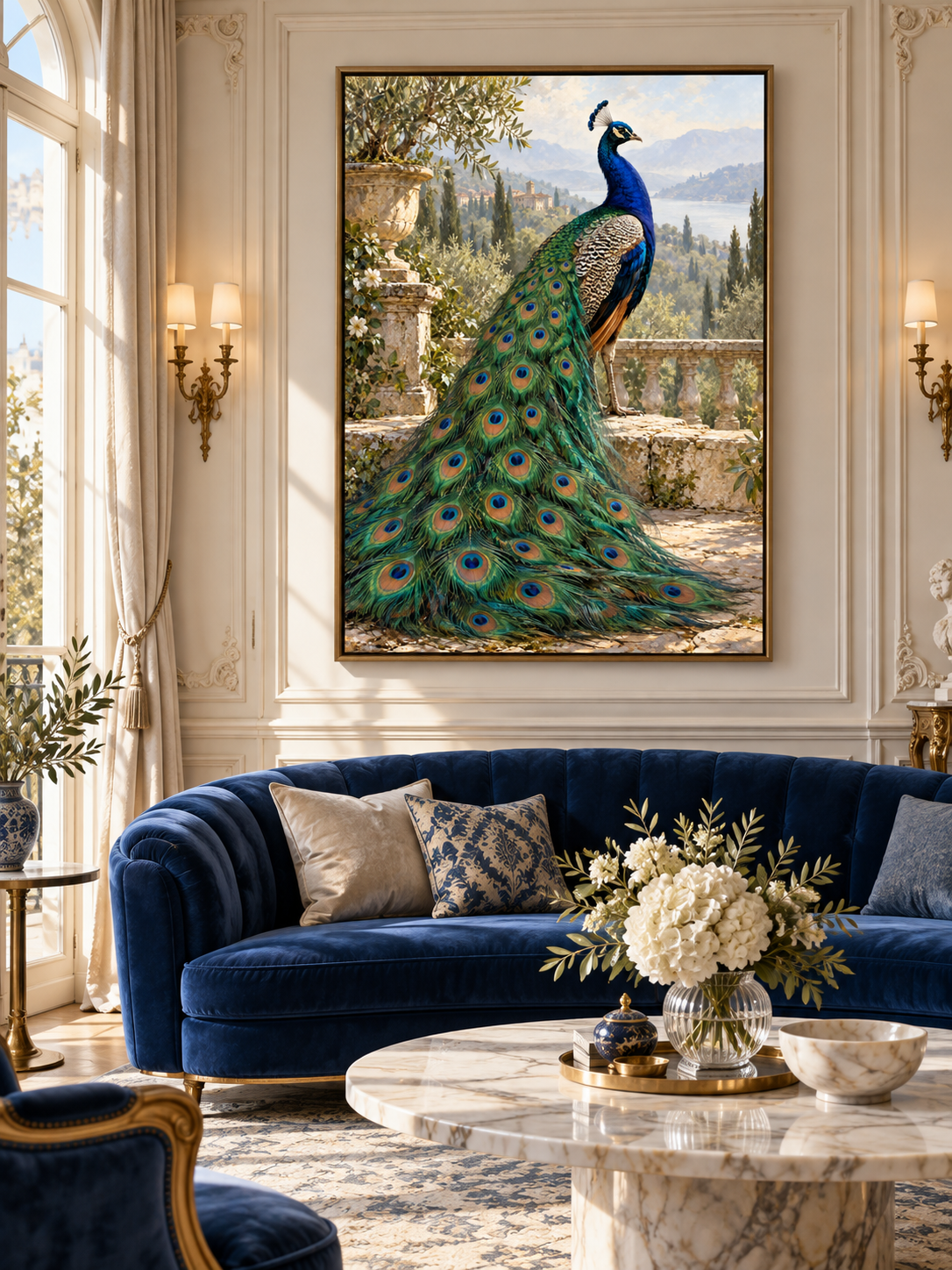 Peacock's Splendour — interior presentation 1, MIORLUNE wall art