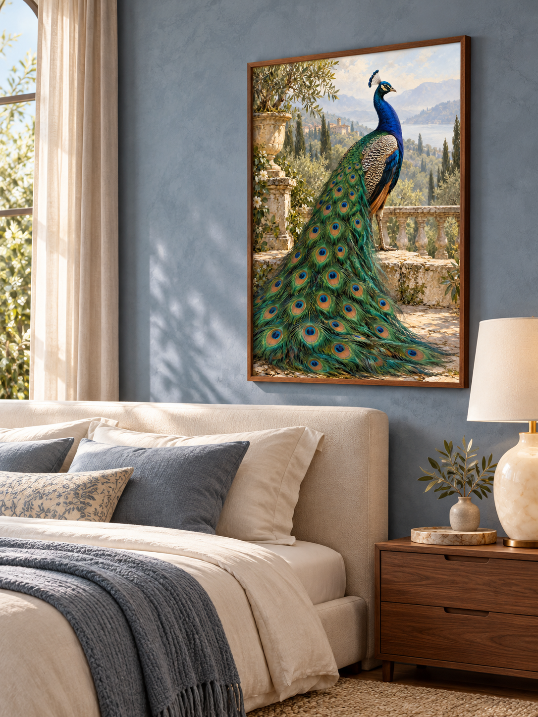 Peacock's Splendour — interior presentation 3, MIORLUNE wall art
