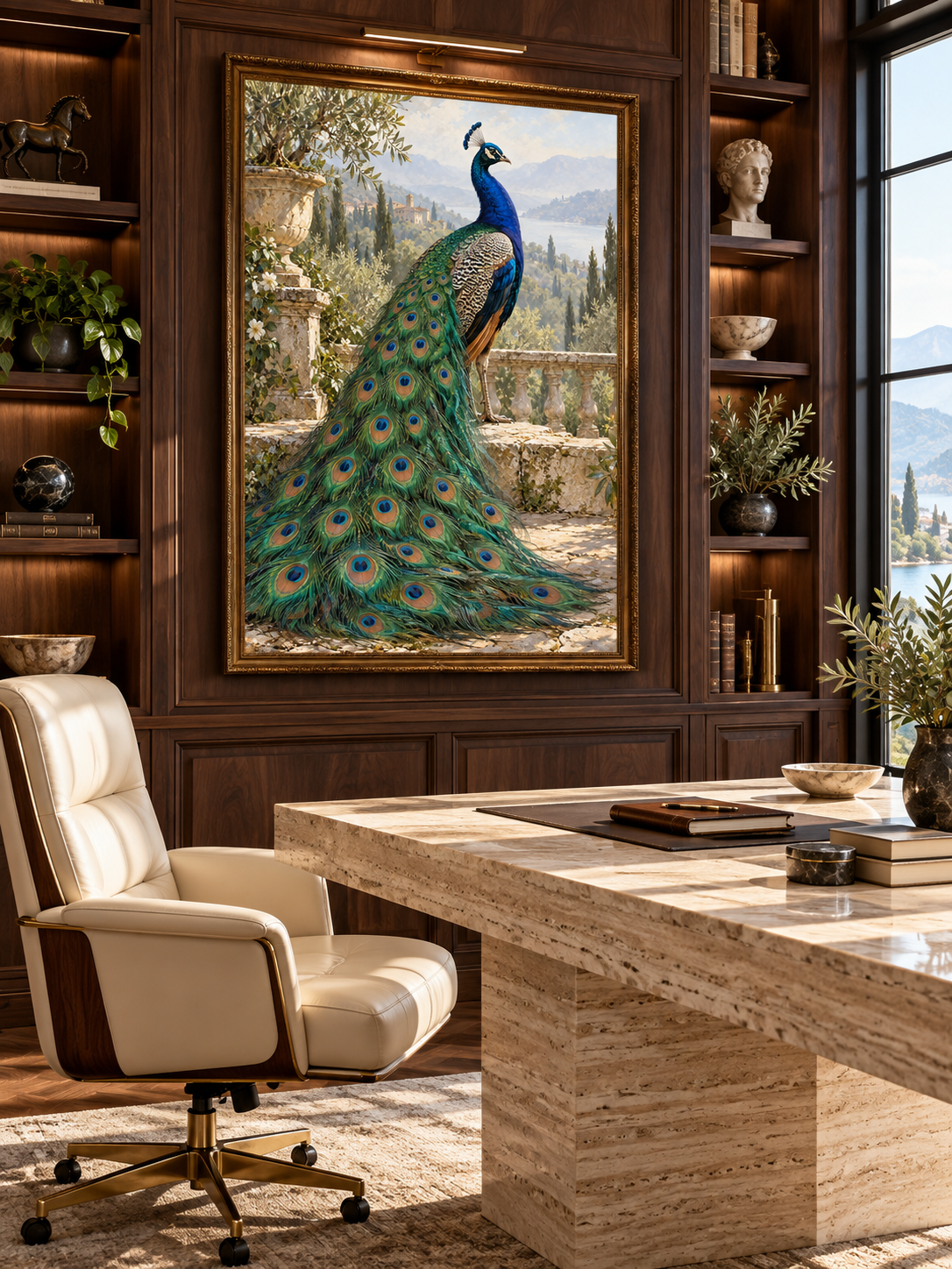 Peacock's Splendour — interior presentation 4, MIORLUNE wall art