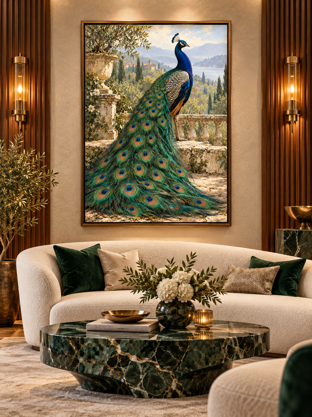 Peacock's Splendour — interior presentation 8, MIORLUNE wall art