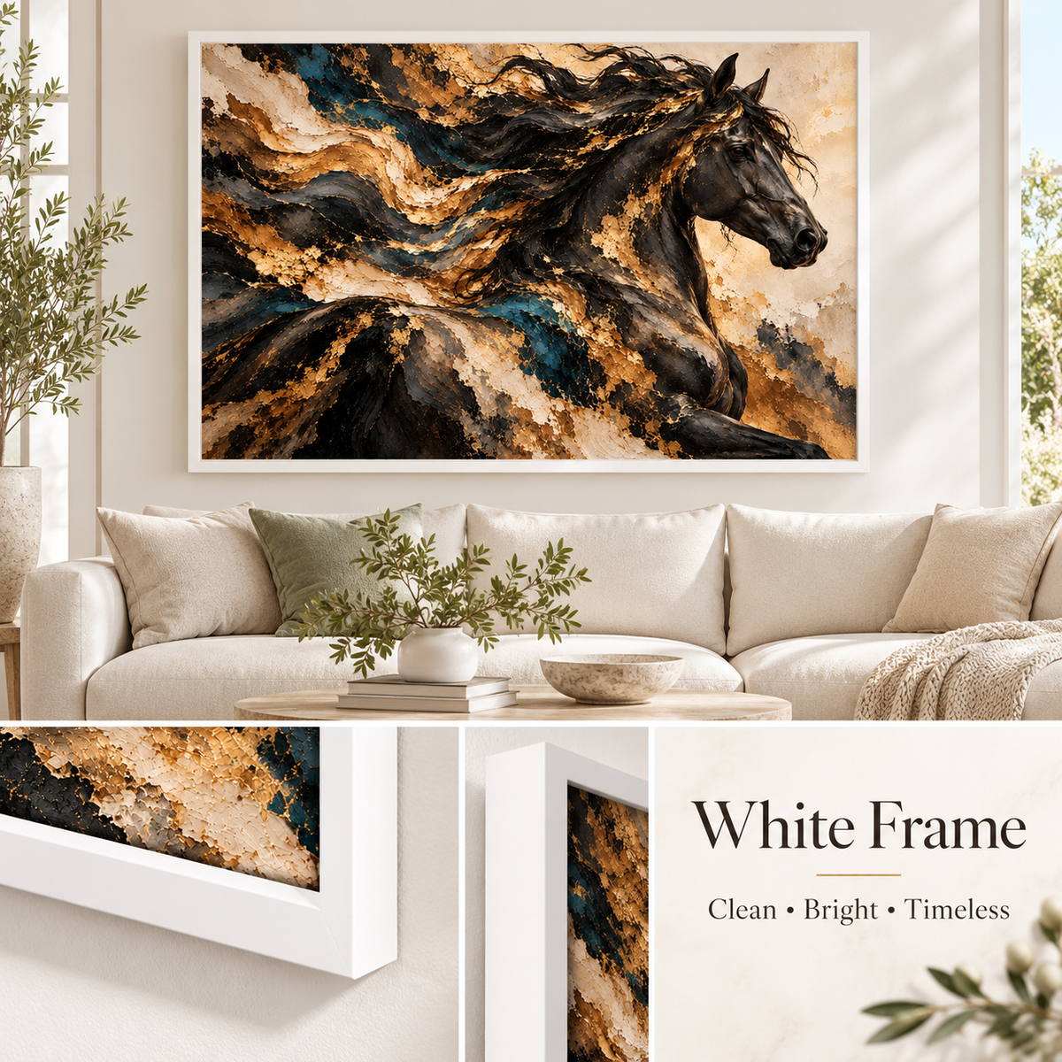 Aurum Stallion White frame option