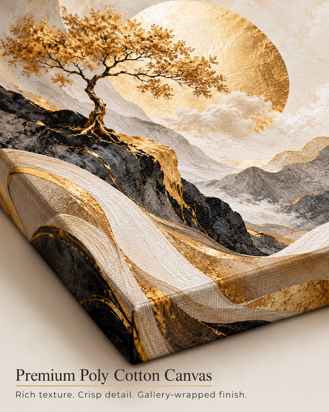 Celestial Grove premium poly-cotton canvas detail