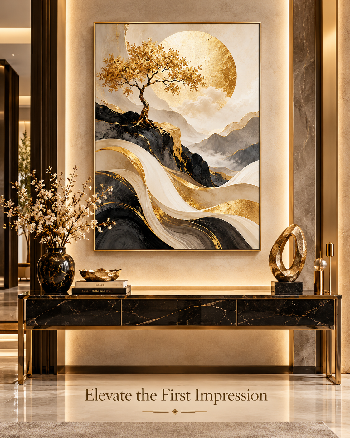 Celestial Grove luxury entryway mockup