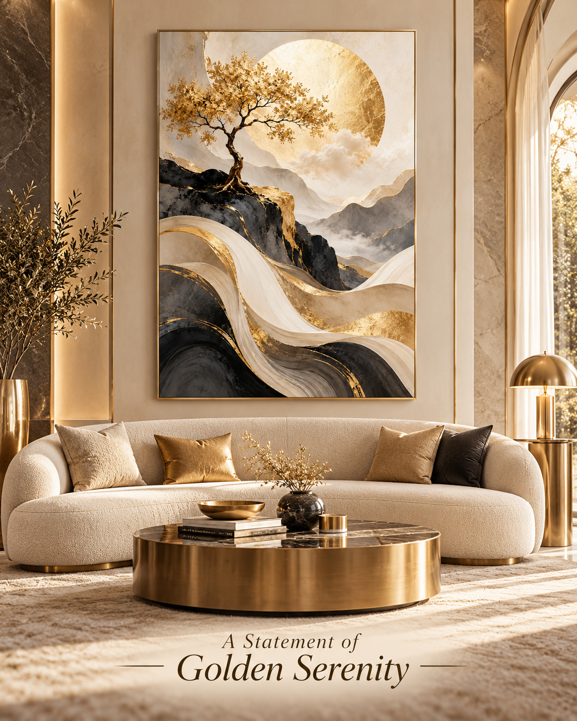 Celestial Grove luxury living room mockup
