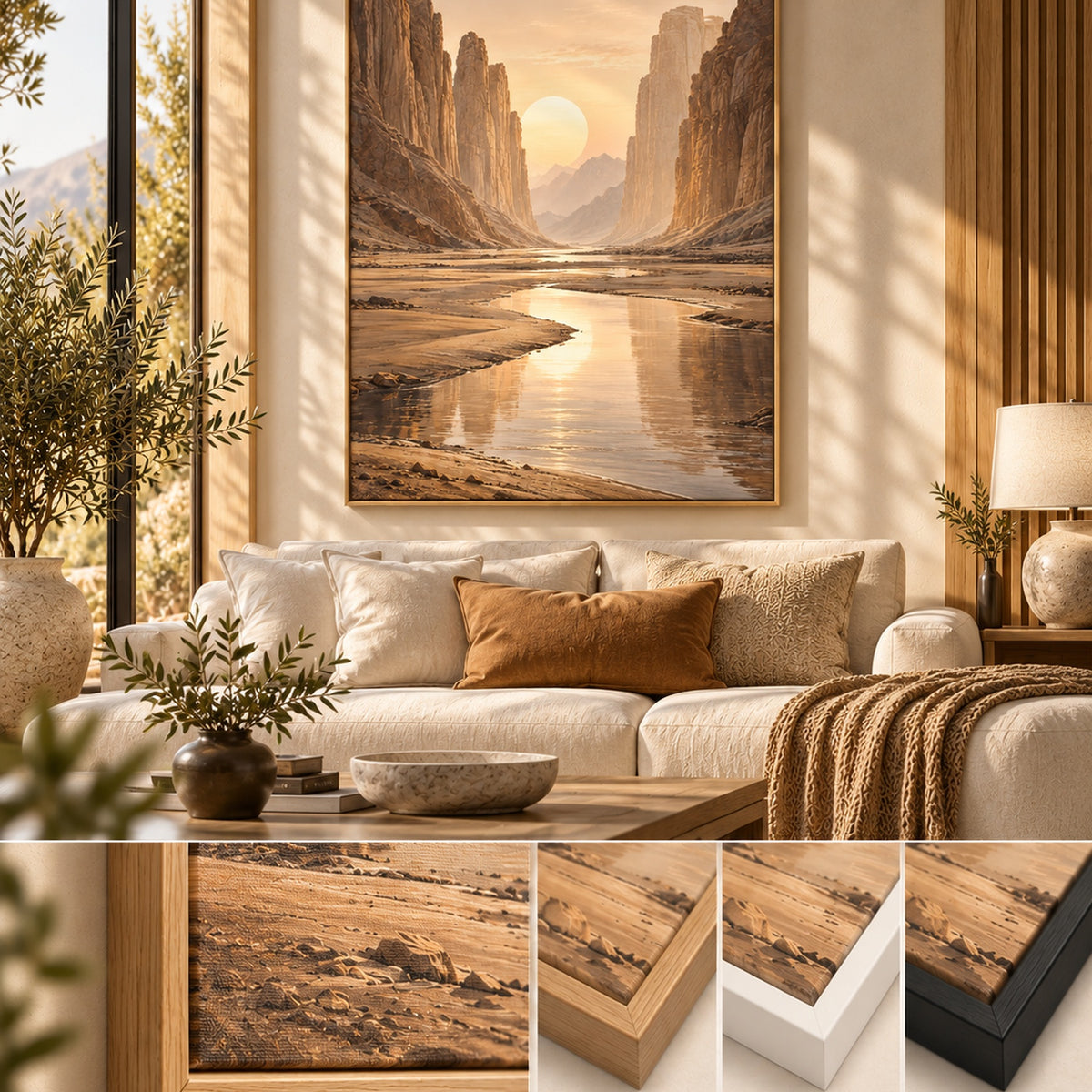Desert Valley Dusk canvas wall art in a warm refined interior