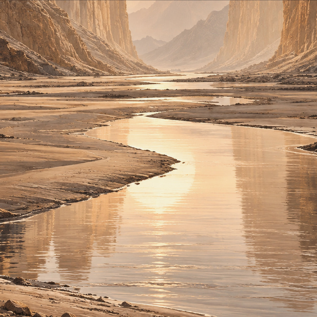 Close-up preview of Desert Valley Dusk canvas texture and print detail