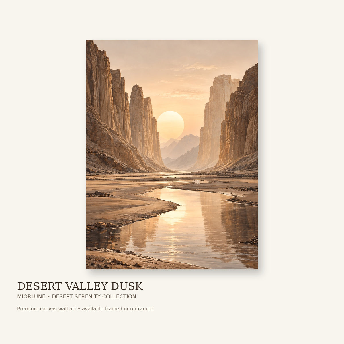 Desert Valley Dusk premium desert canvas wall art product view