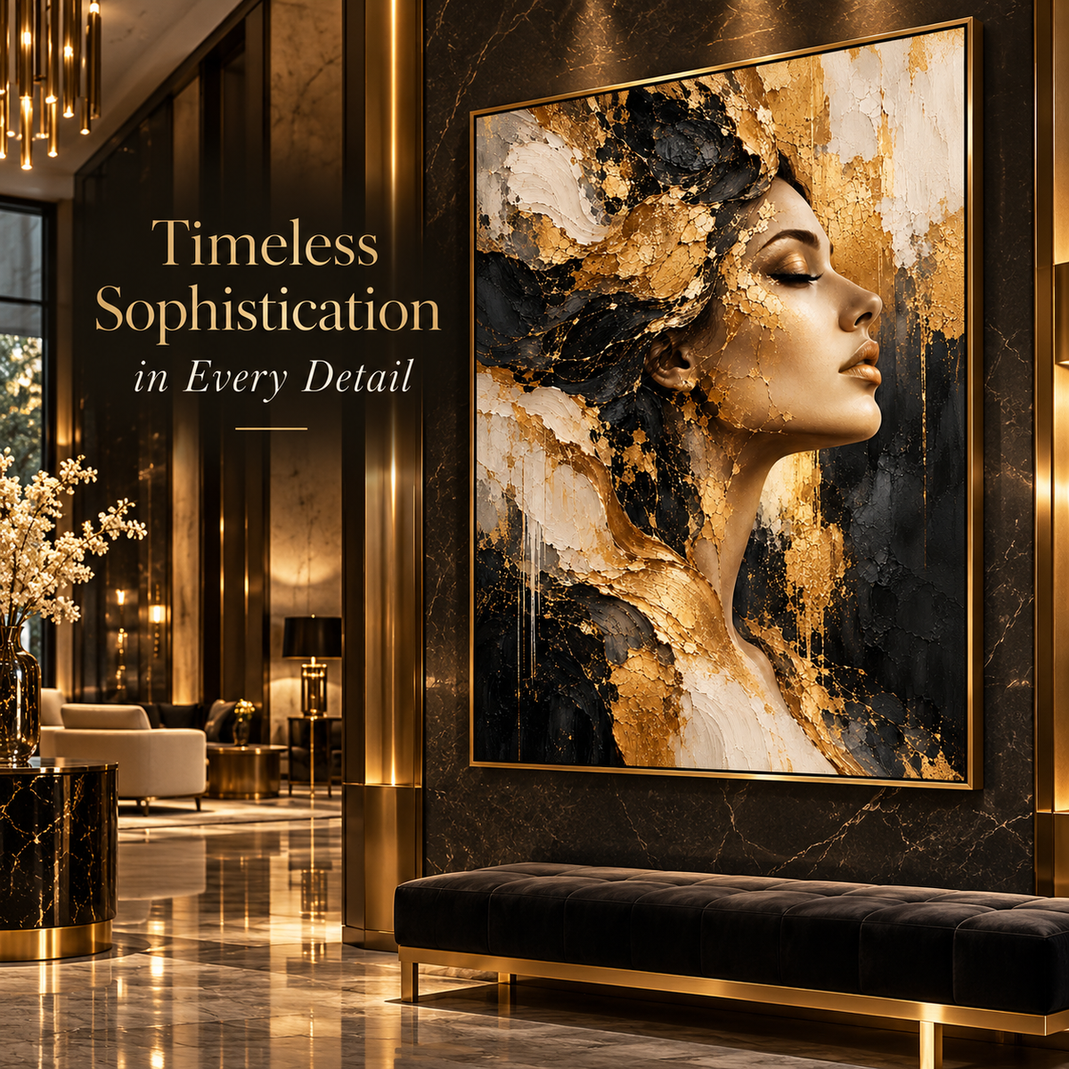 Gilded Reverie timeless luxury interior mockup