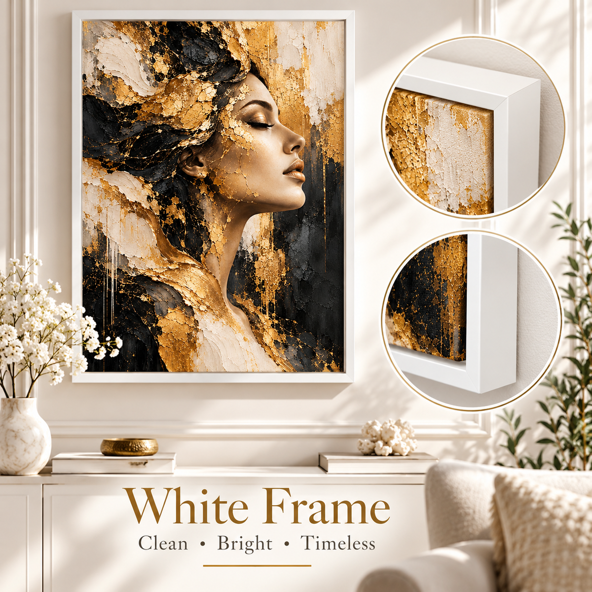 Gilded Reverie White frame option