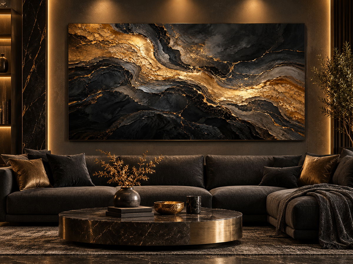Gilded Rift luxury living room mockup