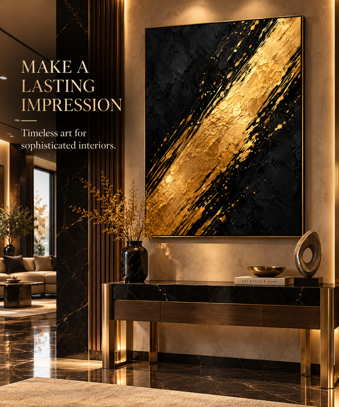 Golden Gesture luxury entryway mockup