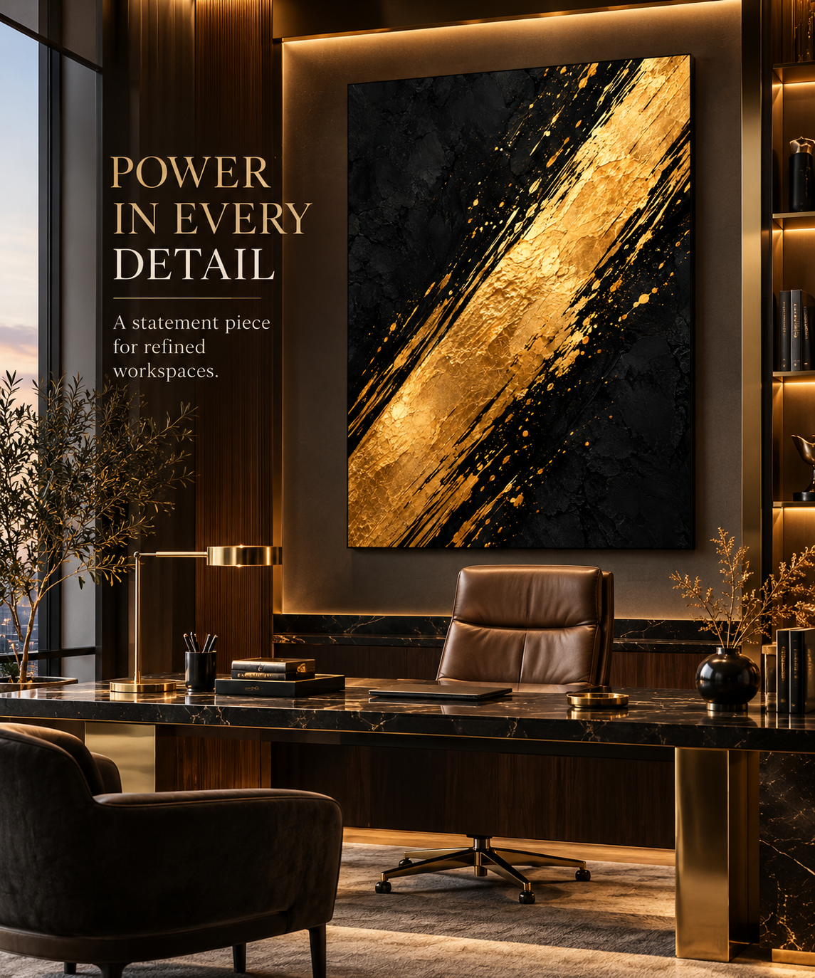 Golden Gesture luxury executive office mockup