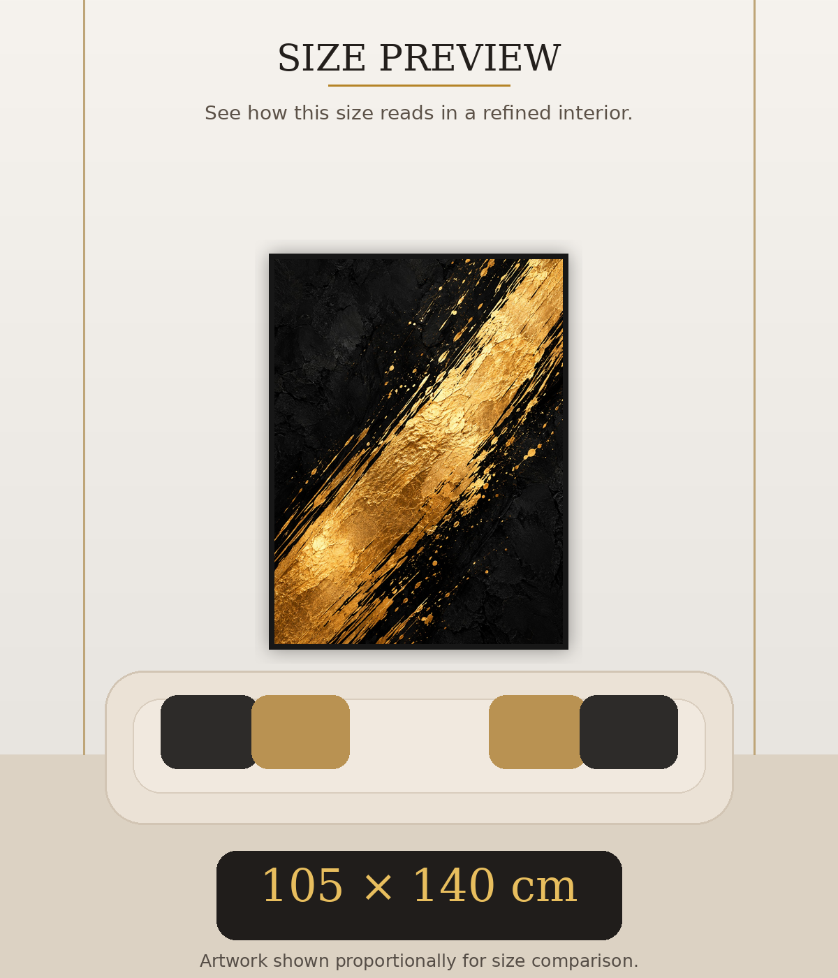 Golden Gesture size preview 105 x 140 cm