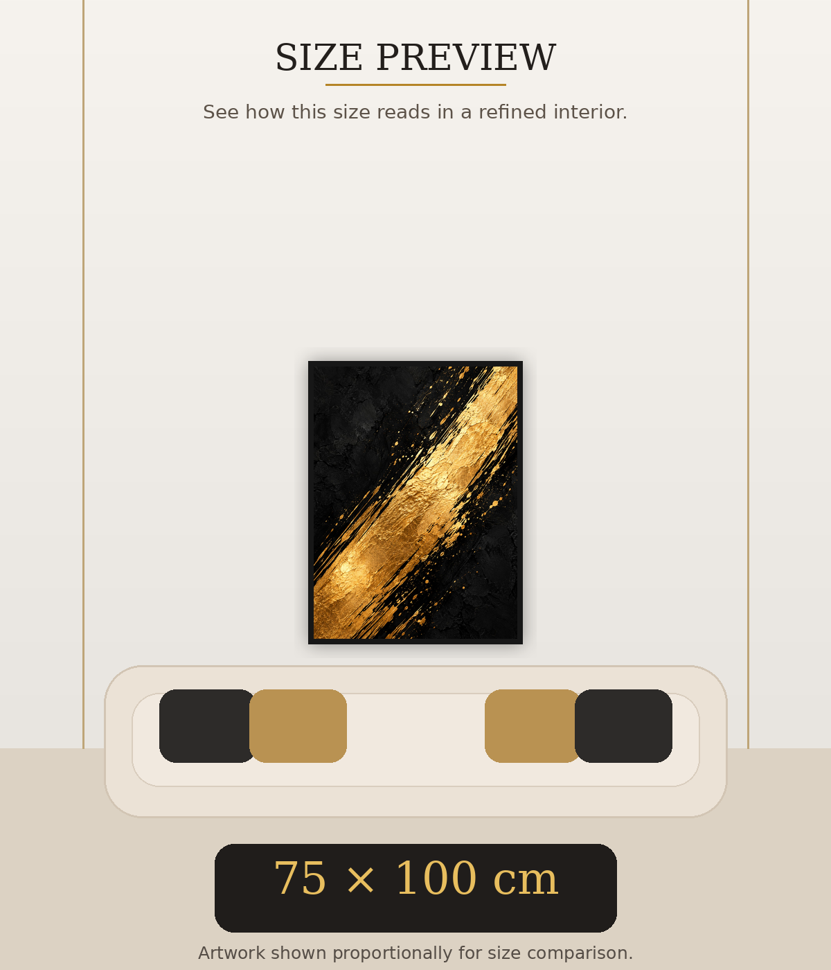 Golden Gesture size preview 75 x 100 cm