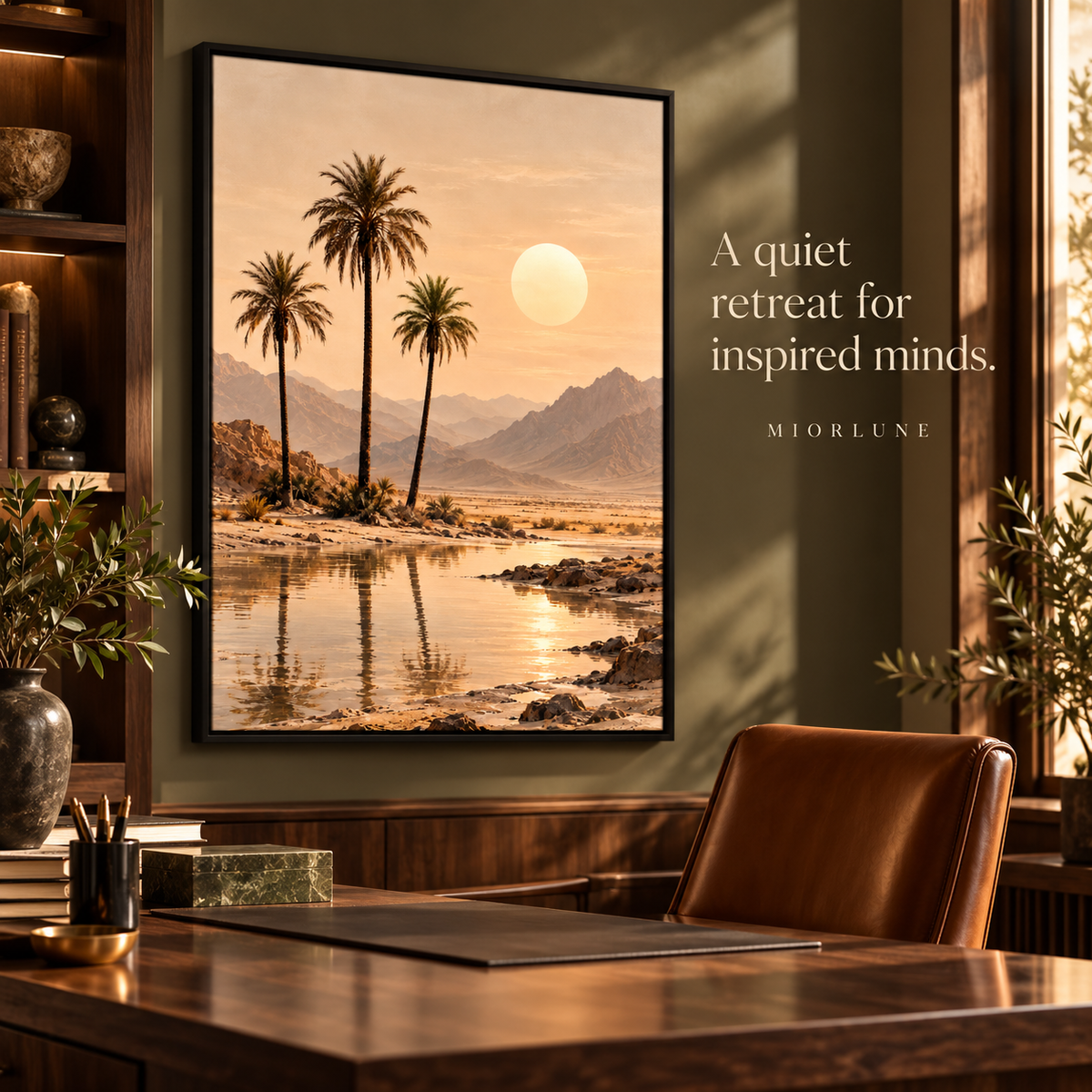 Oasis Whisper — office — luxury canvas artwork preview
