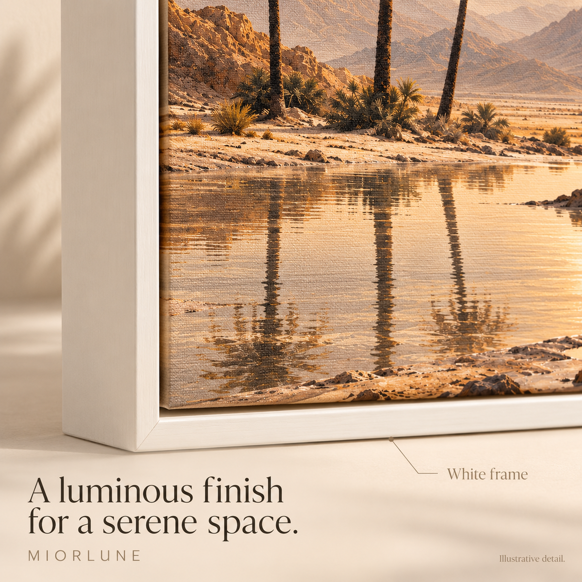 Oasis Whisper — white — luxury canvas artwork preview