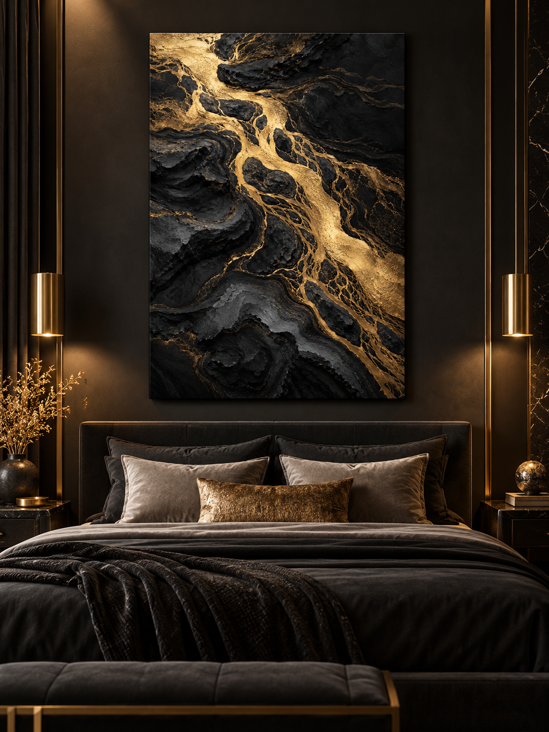 Obsidian Current luxury bedroom mockup