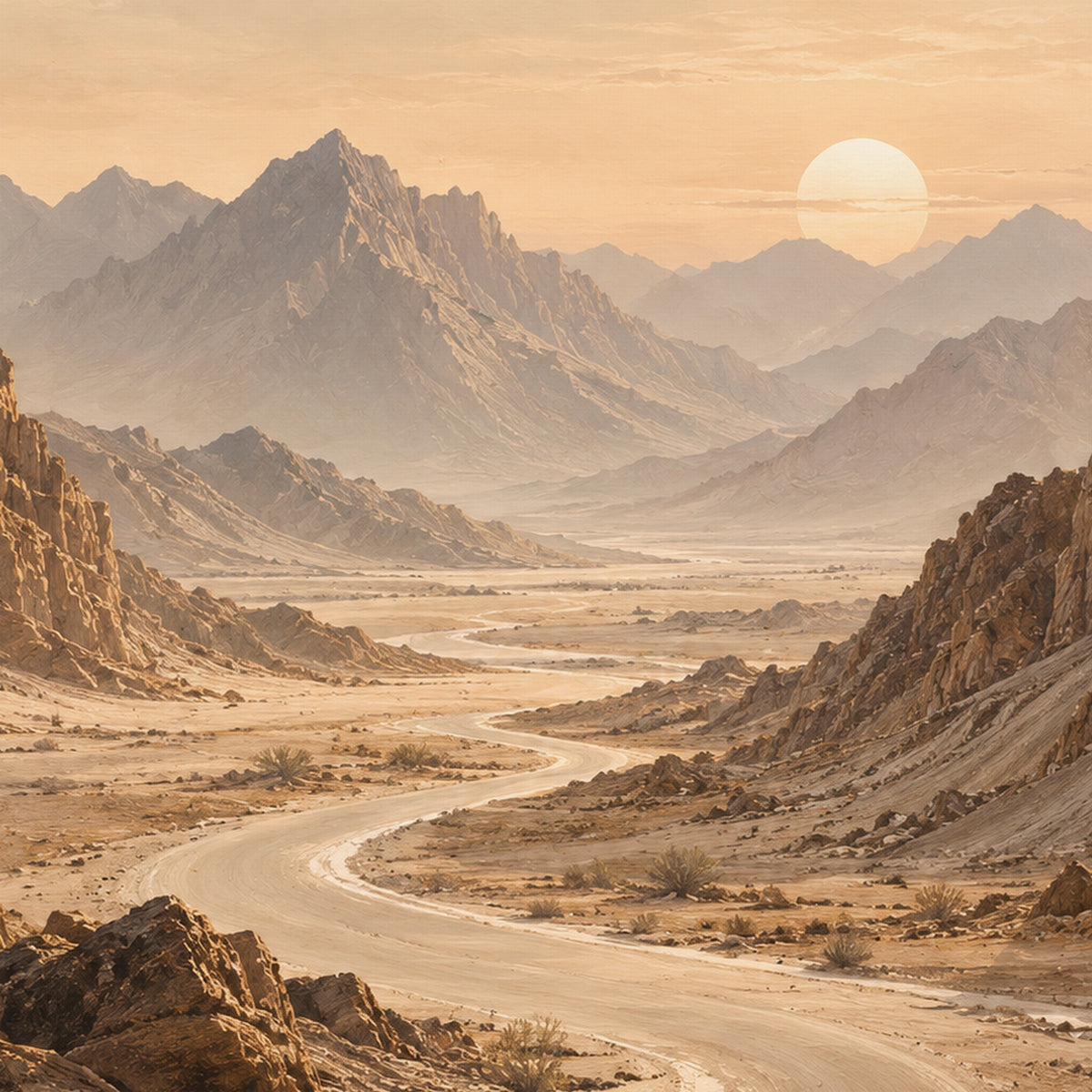 Close-up preview of Road to Dusk printed canvas detail