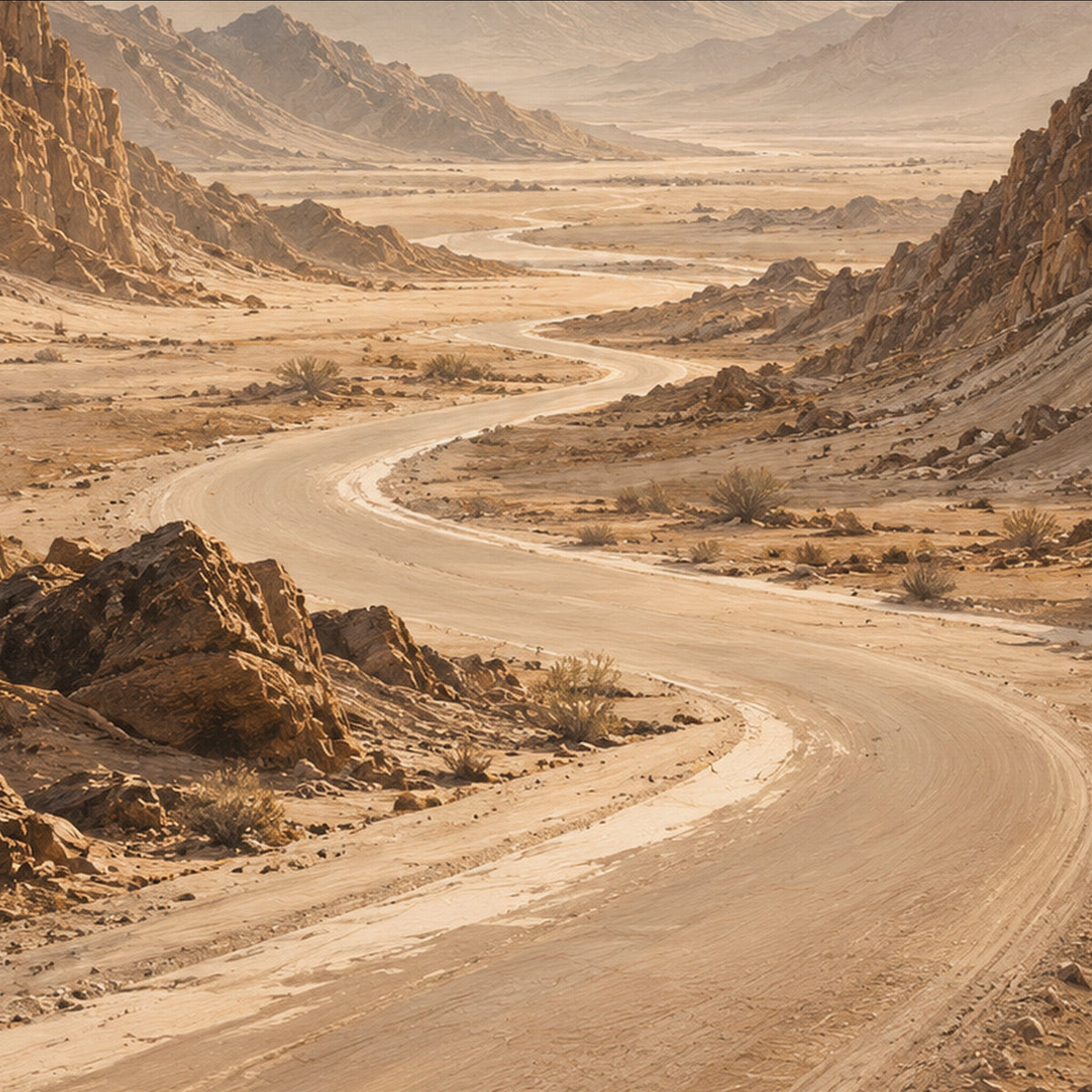 Close-up preview of Road to Dusk canvas texture and print detail