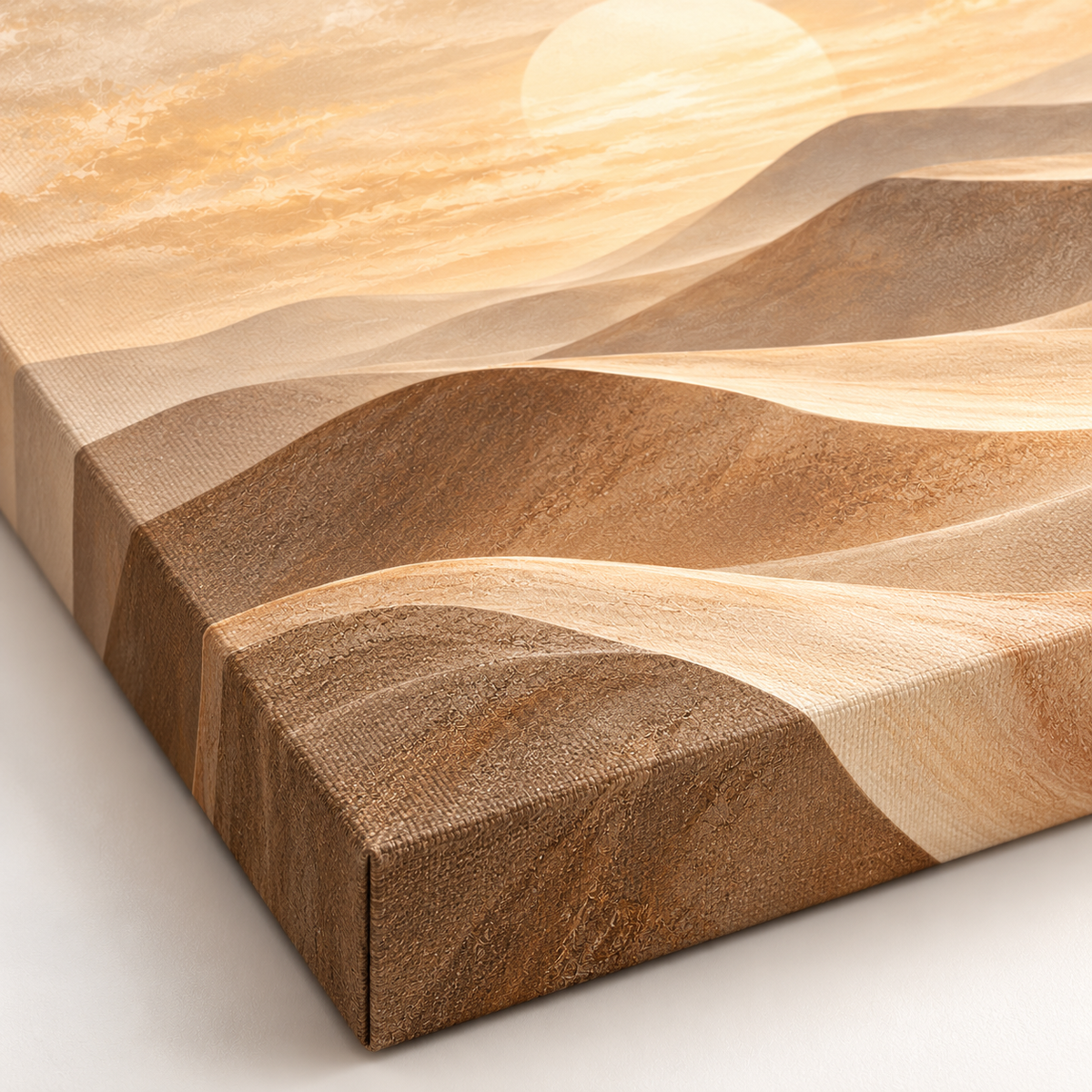 Close-up preview of Sahara Veil print detail and gallery wrapped canvas edge