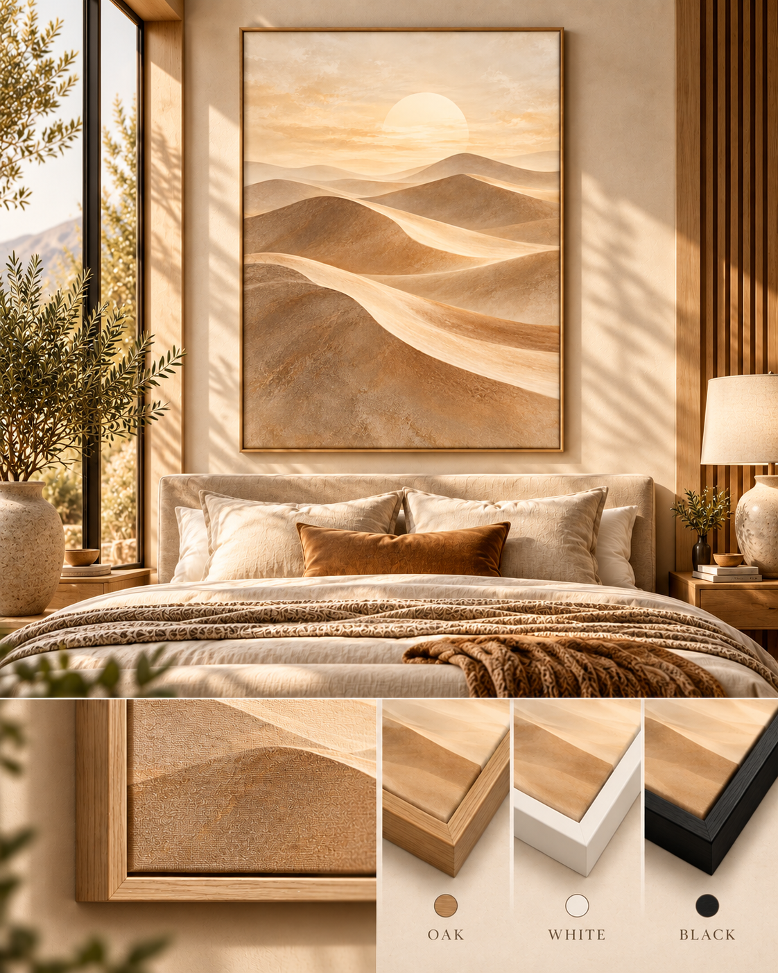 Sahara Veil canvas frame options overview