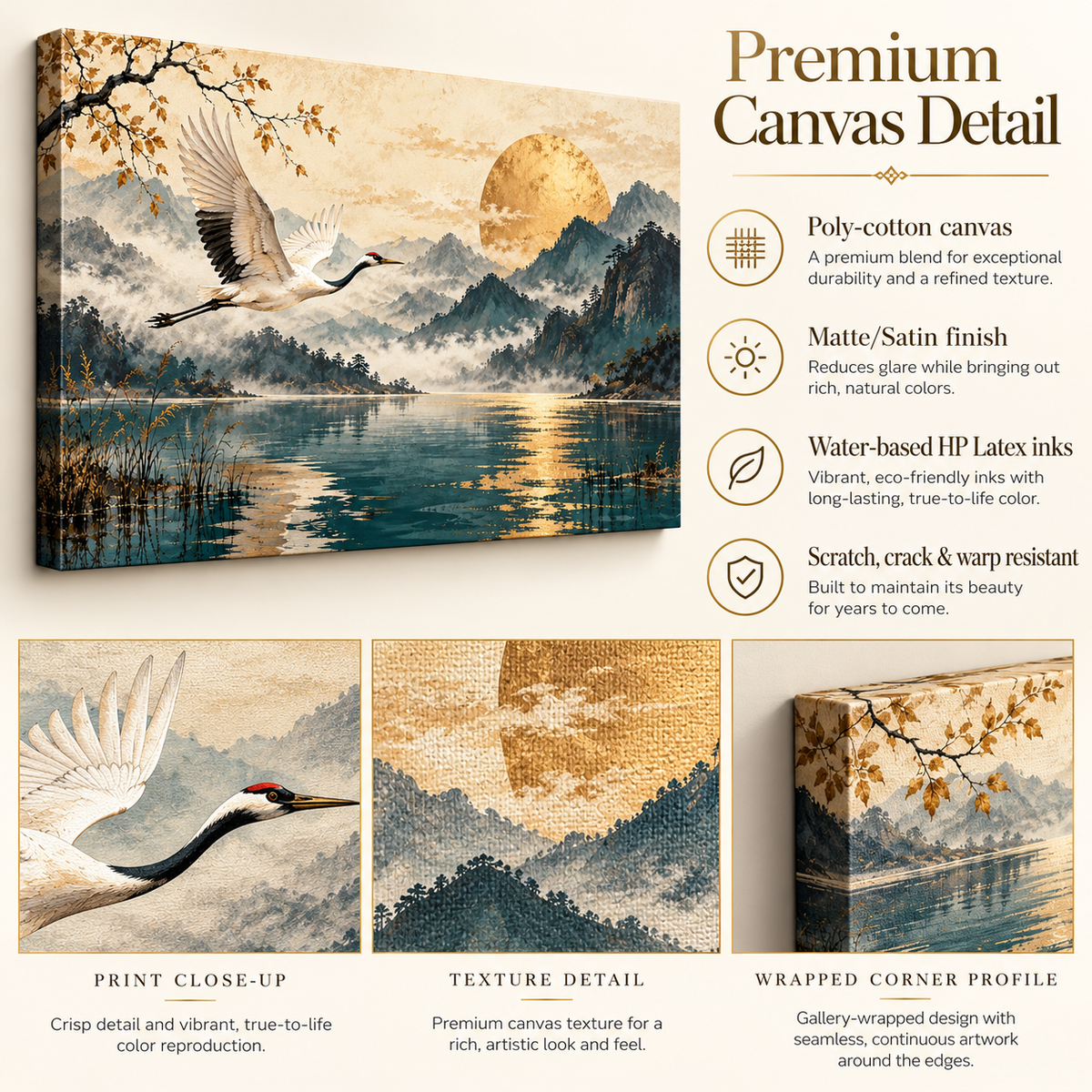 Silent Flight premium poly-cotton canvas detail