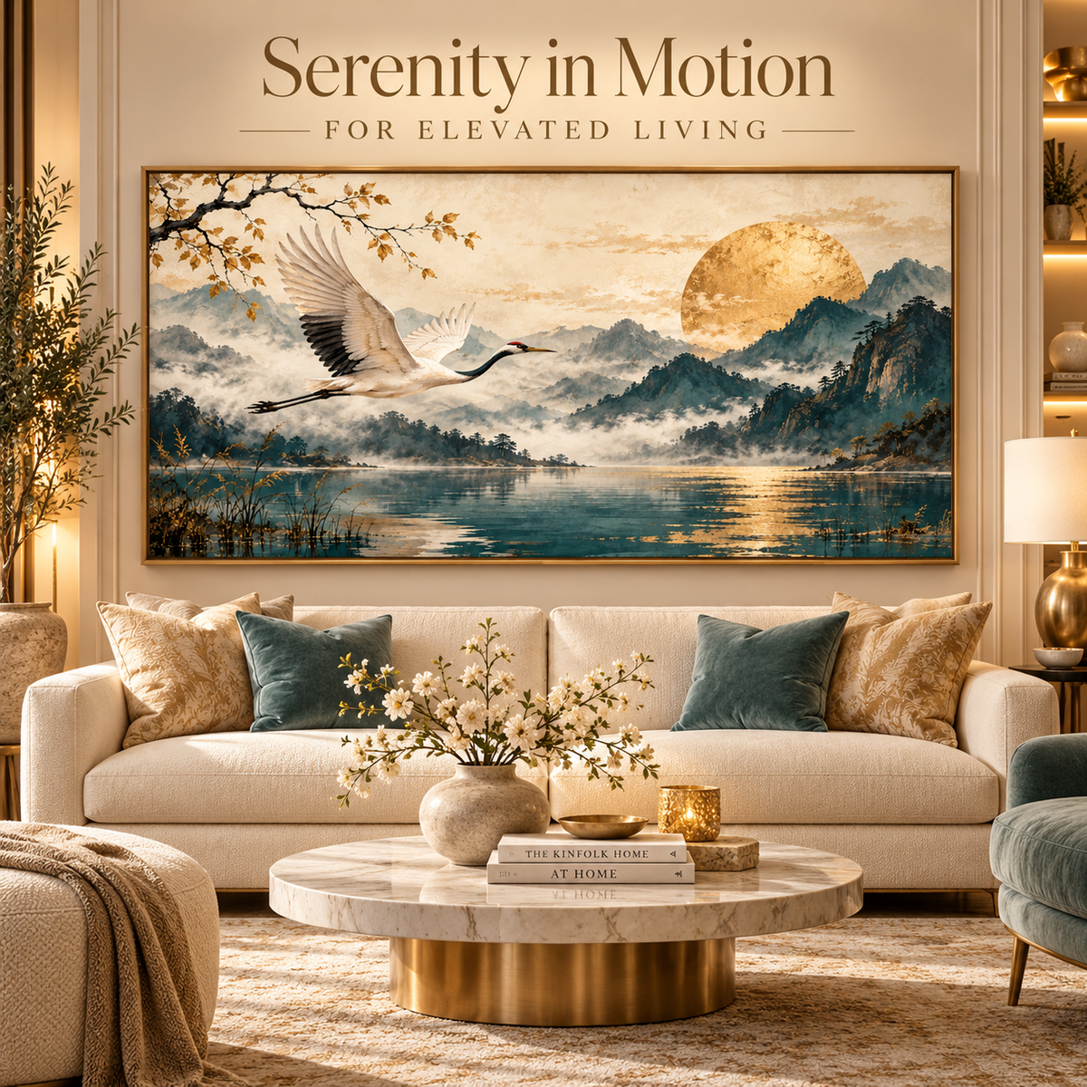 Silent Flight luxury living room mockup