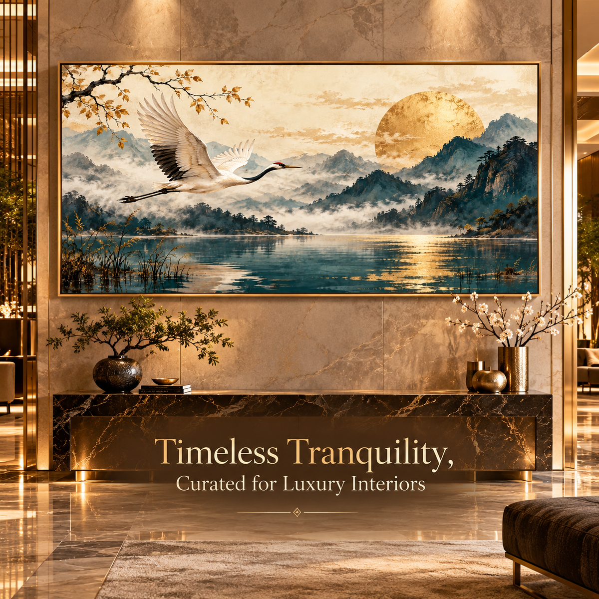 Silent Flight luxury lobby mockup
