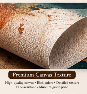 Terracotta Rhythm premium poly-cotton canvas detail