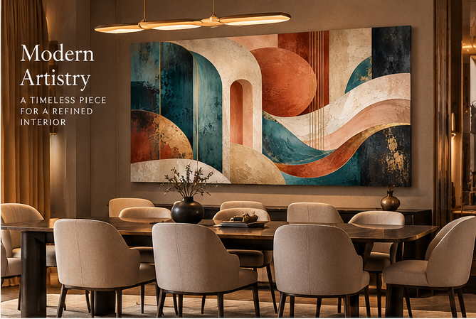 Terracotta Rhythm luxury dining room mockup