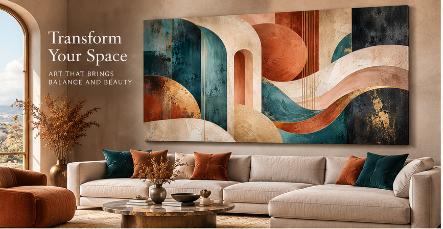 Terracotta Rhythm luxury living room mockup