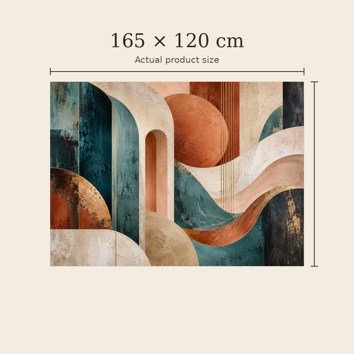 Terracotta Rhythm size guide 165 x 120 cm