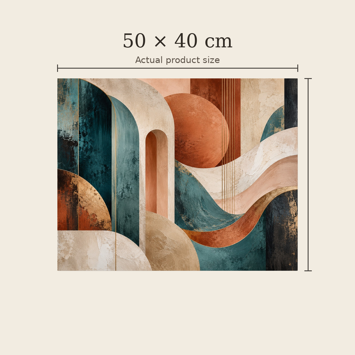 Terracotta Rhythm size guide 50 x 40 cm