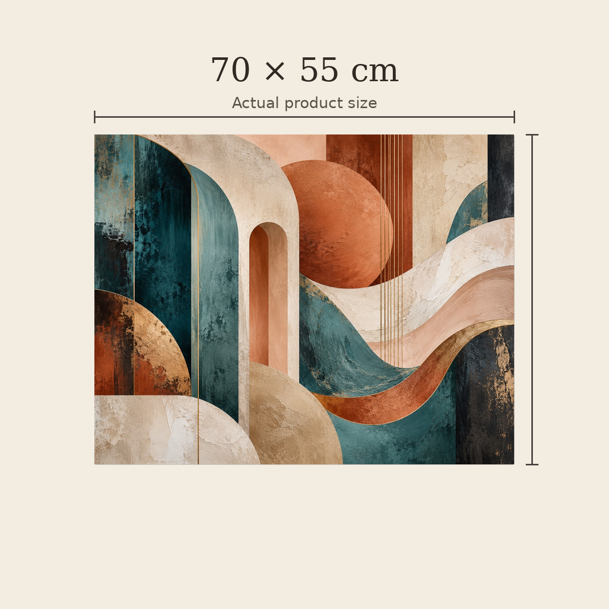 Terracotta Rhythm size guide 70 x 55 cm