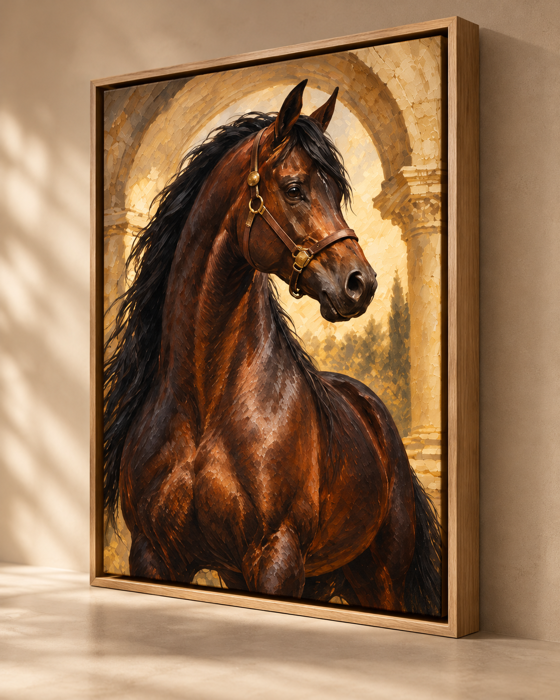 MIORLUNE Untamed Elegance natural oak floater frame detail