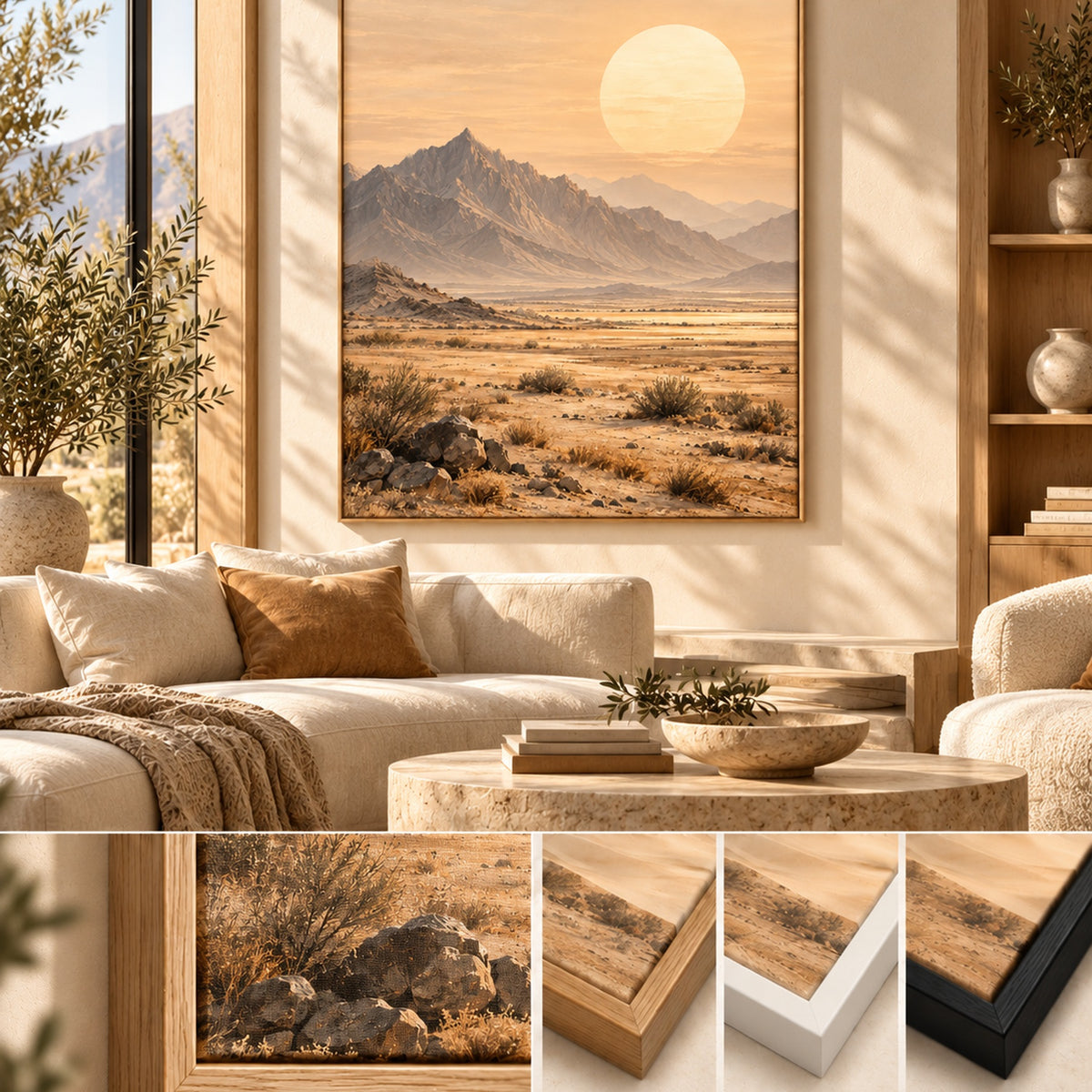 Vast Sun Serenity canvas wall art styled in a refined neutral interior