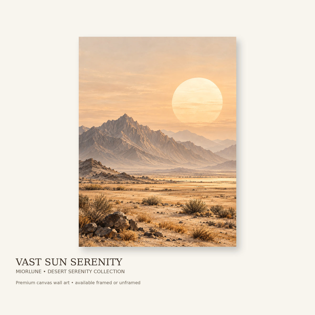 Vast Sun Serenity premium desert canvas wall art product view